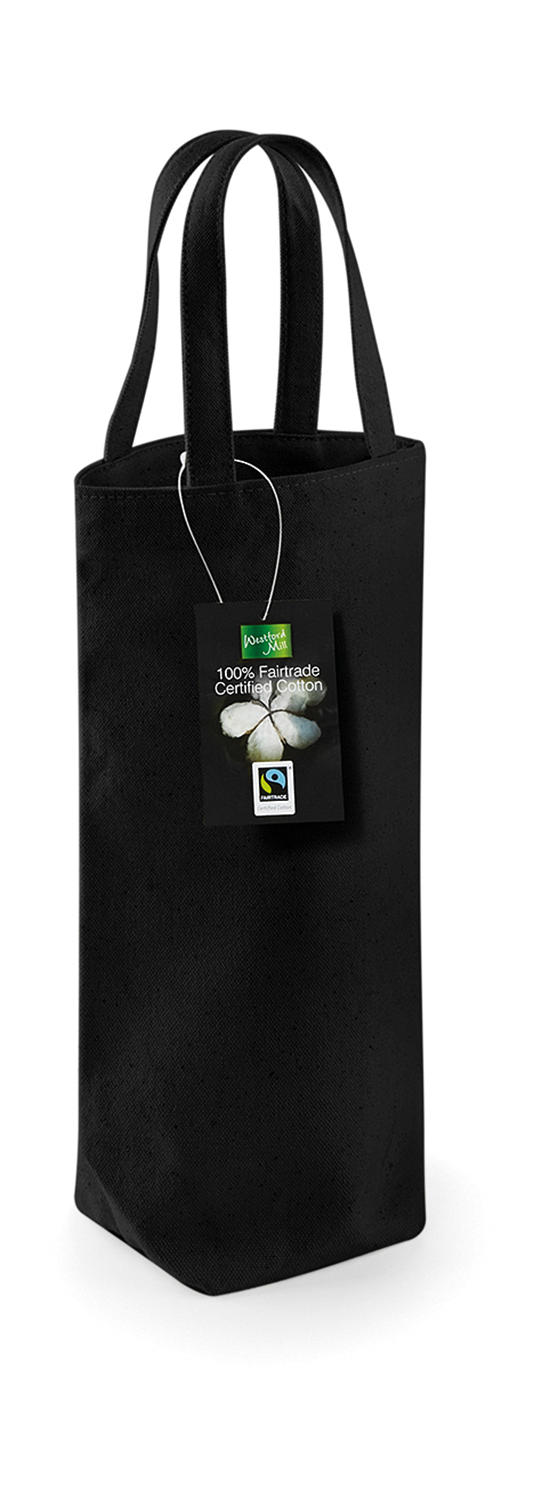 Bavlnená taška na víno Fairtrade - black