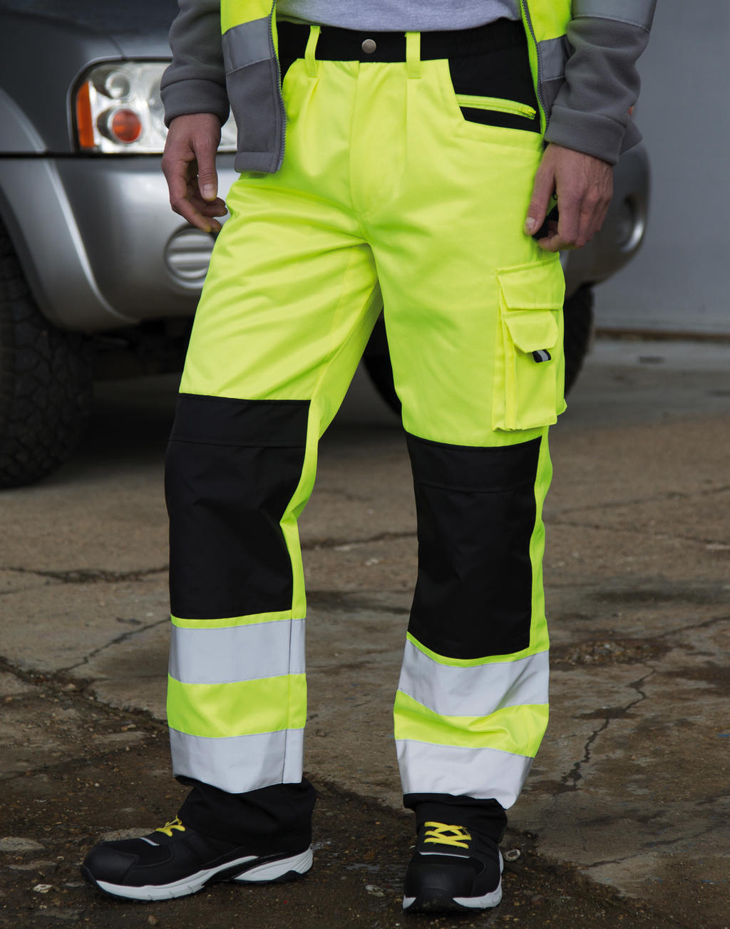 Bezpečnostné nohavice Cargo - fluorescent orange