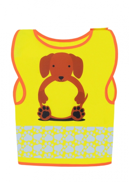 Detská bezpečnostná vesta Funtastic Wildlife - dog yellow