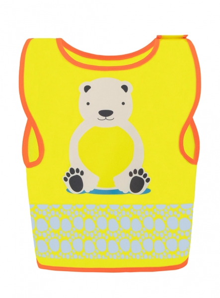 Detská bezpečnostná vesta Funtastic Wildlife - polar bear yellow