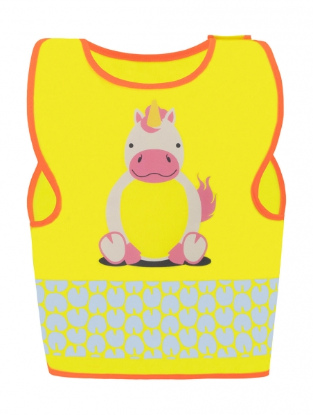 Detská bezpečnostná vesta Funtastic Wildlife - unicorn yellow