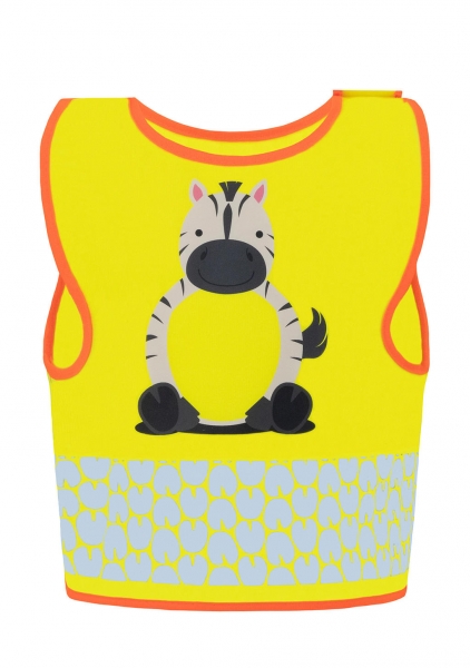 Detská bezpečnostná vesta Funtastic Wildlife - zebra yellow