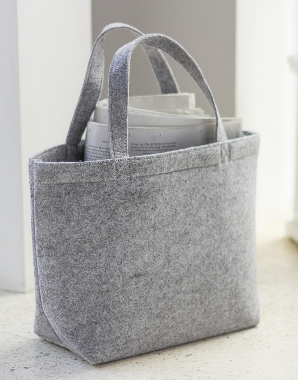 Malá filcová nákupná taška - charcoal melange