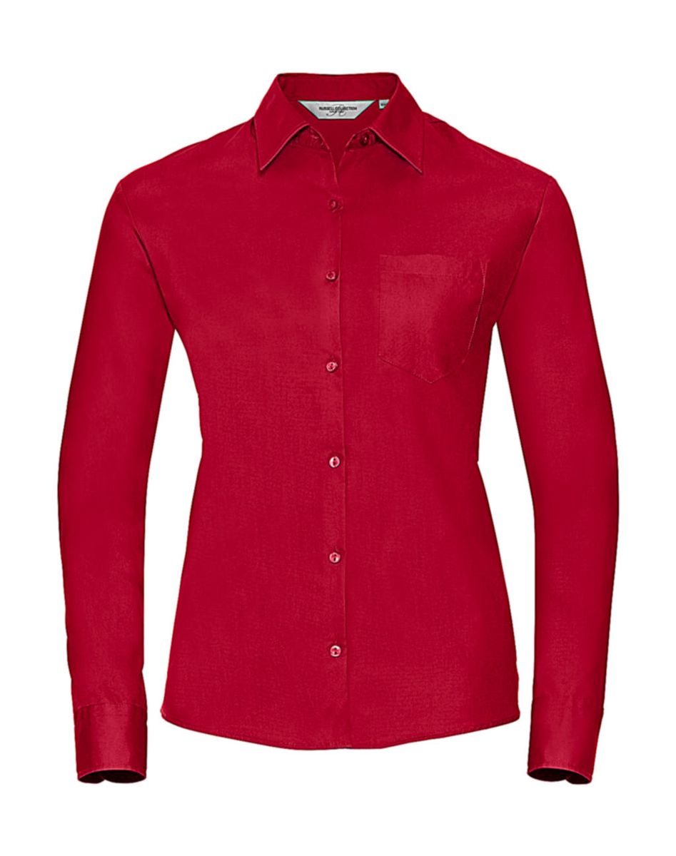 Blúzka Poplin s dlhými rukávmi - classic red