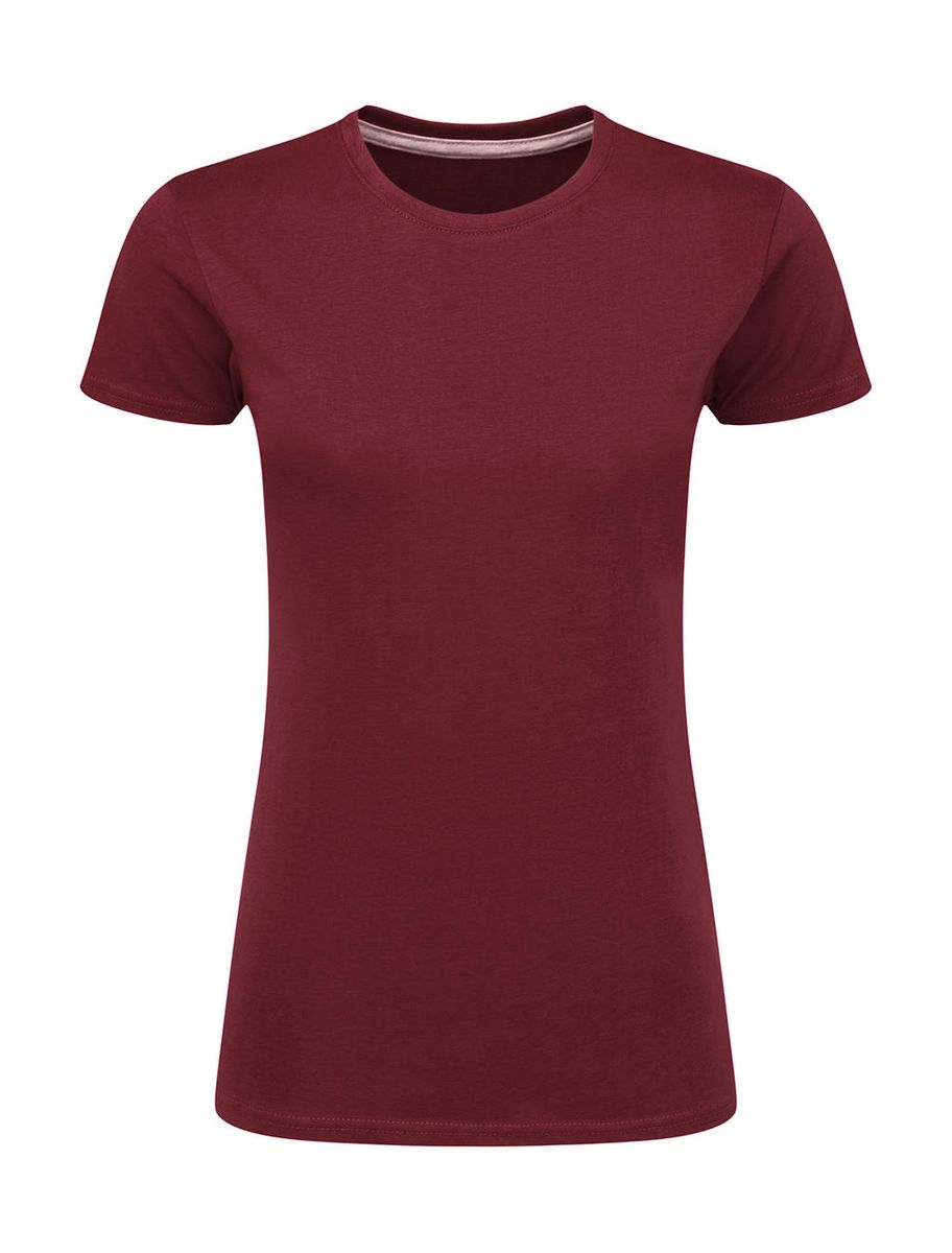 Dokonale potlačiteľné dámske tričko bez štítku - burgundy