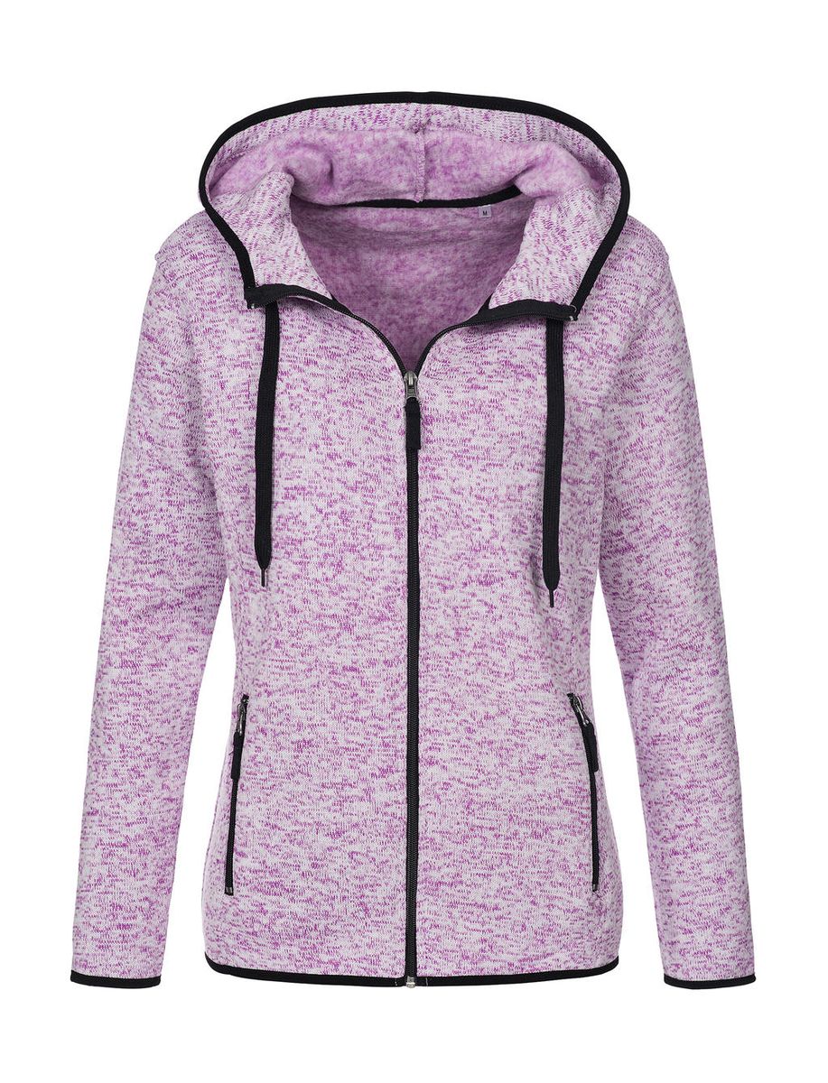 Knit Fleece Jacket Women - purple melange