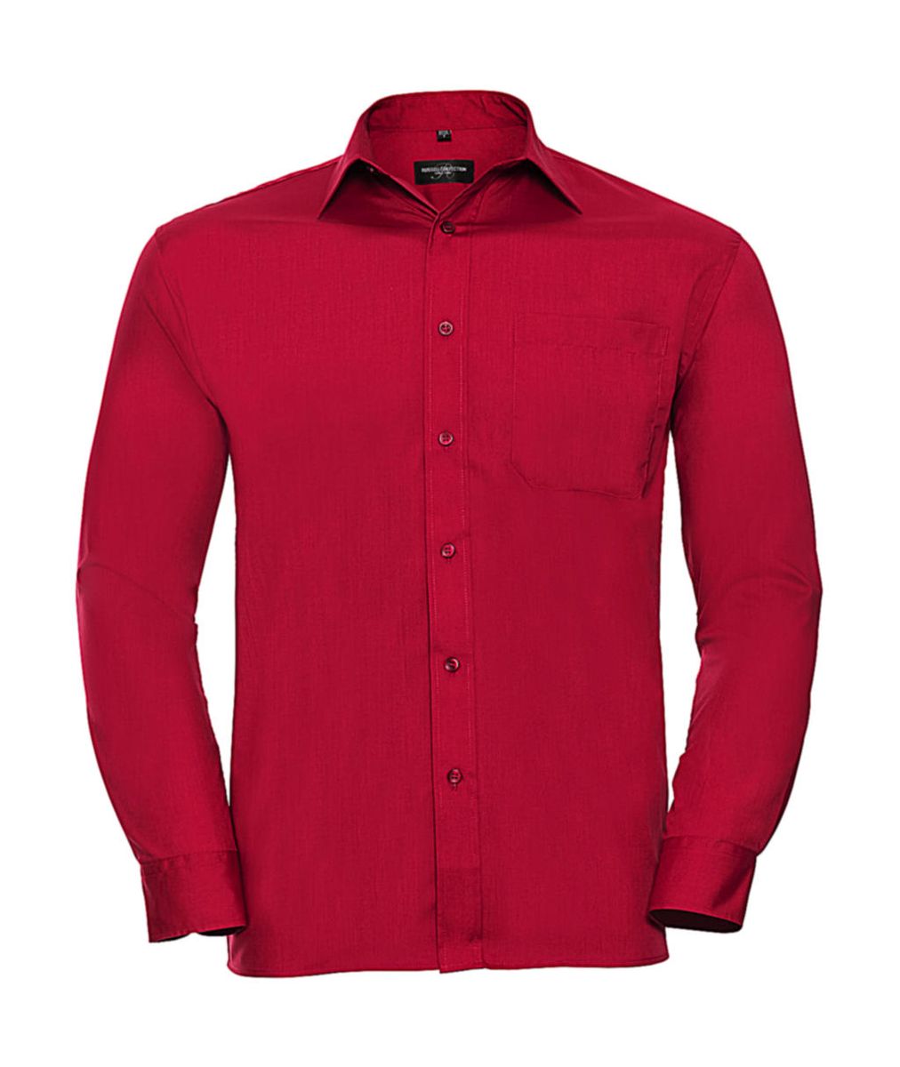 Košeľa Poplin s dlhými rukávmi - classic red