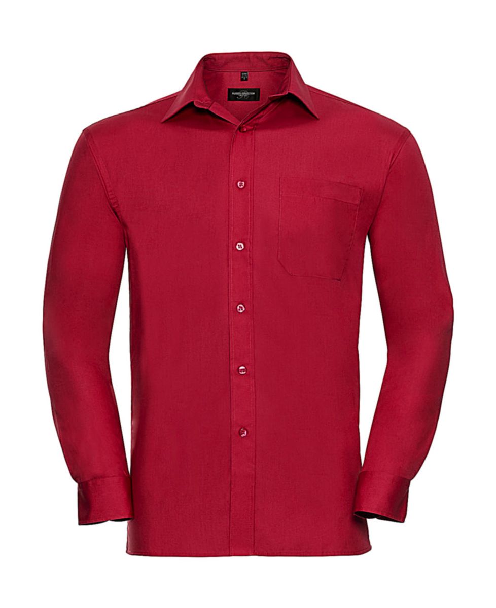 Košeľa Poplin s dlhými rukávmi - classic red