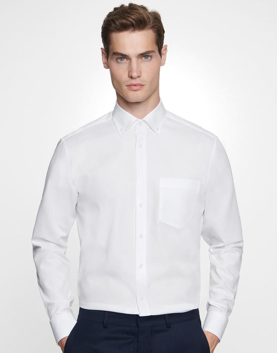 Košeľa s dlhými rukávmi s moderným strihom - white