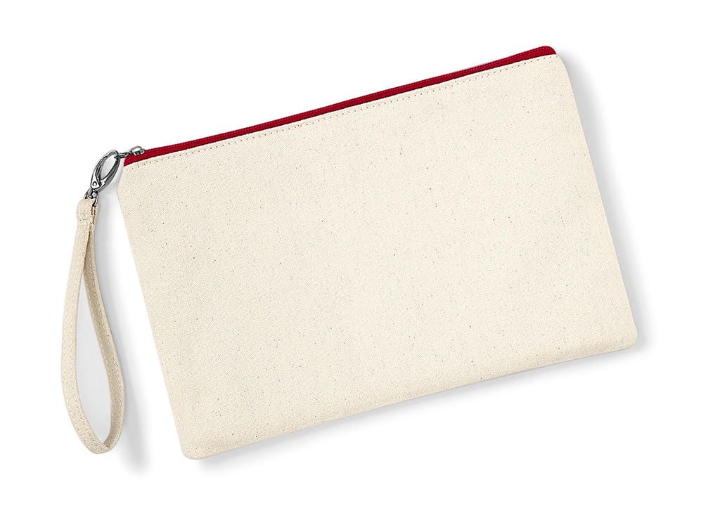 Kozmetická taštička Canvas Wristlet Pouch - natural/red