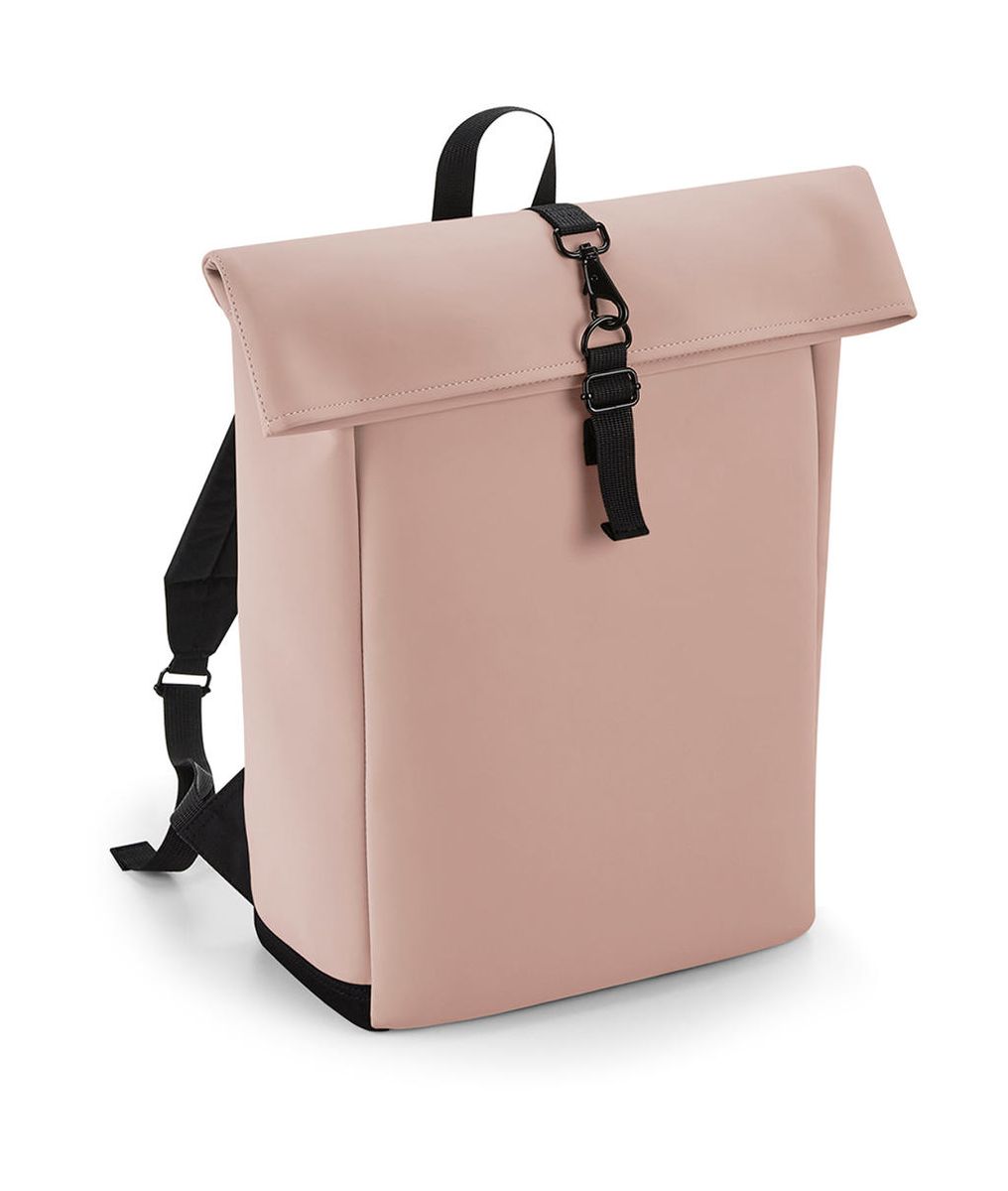 Matný PU ruksak Rolltop - nude pink