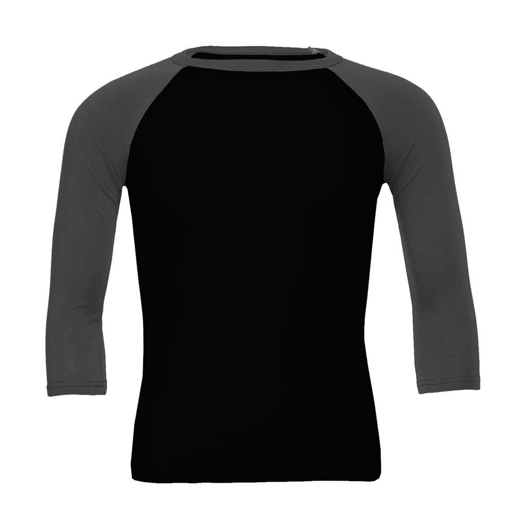 Tričko 3/4 Sleeve Baseball - black/deep heather