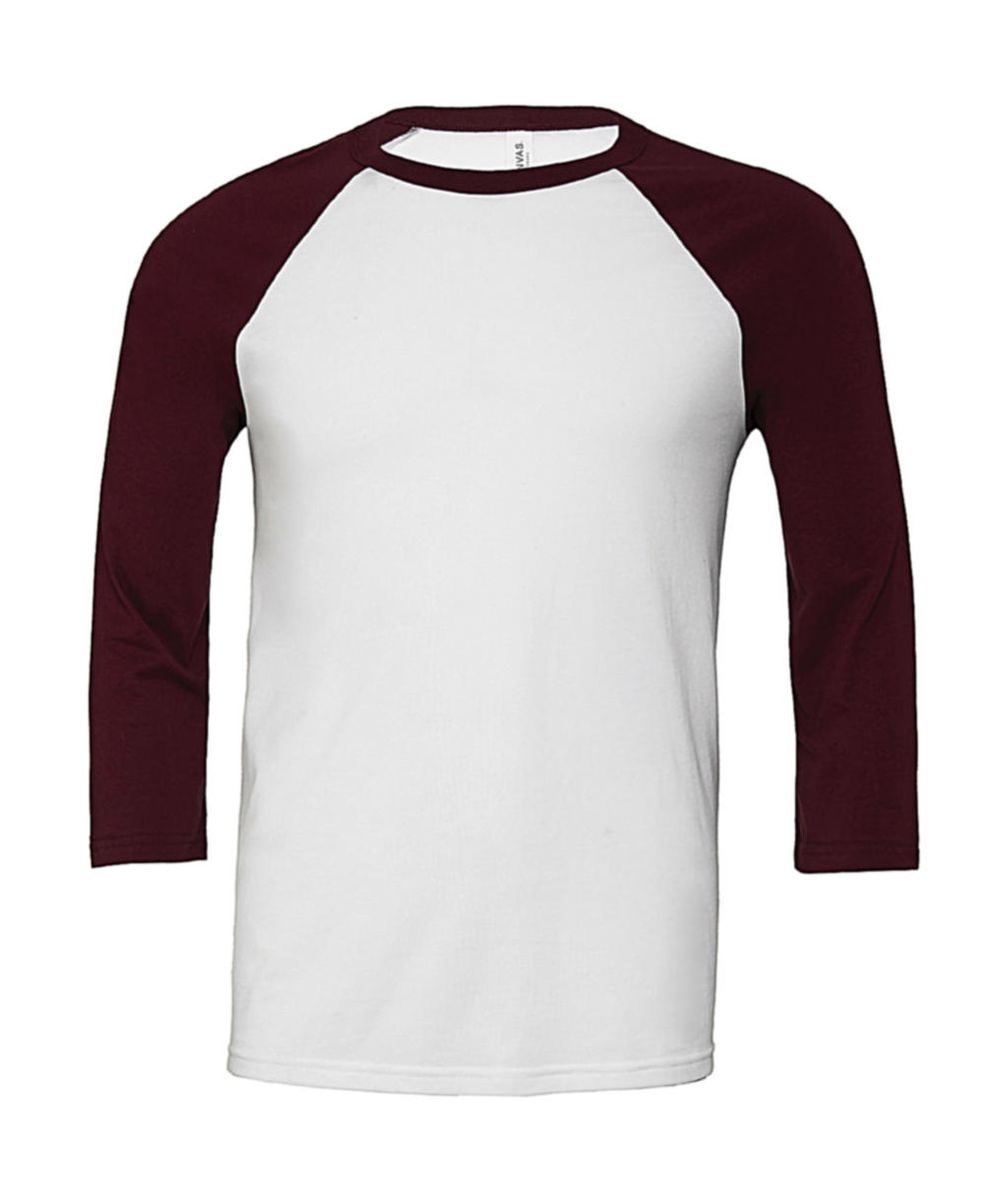 Tričko 3/4 Sleeve Baseball - white/maroon