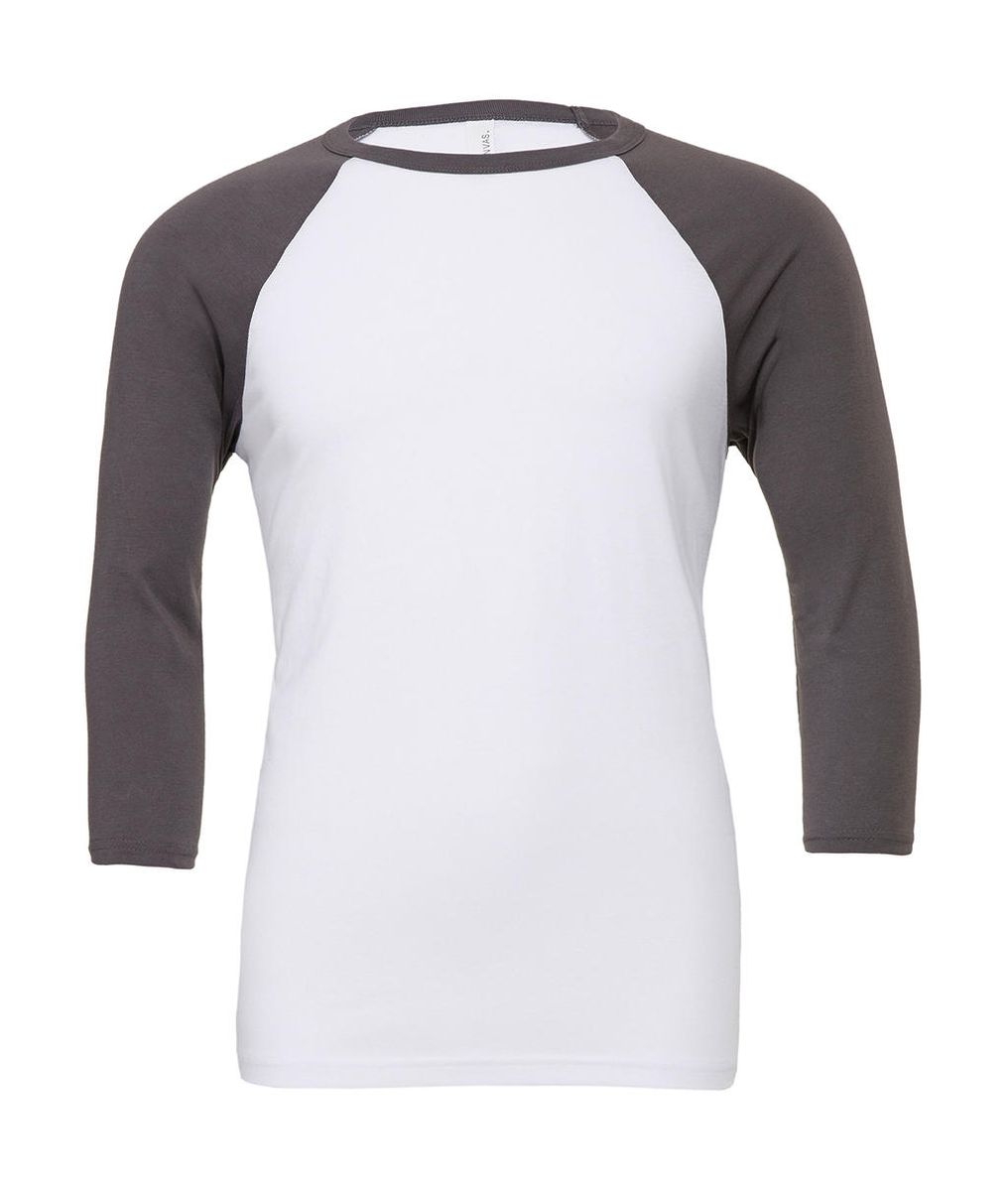 Tričko 3/4 Sleeve Baseball - white/deep heather 